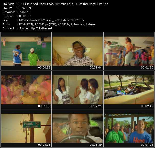 Lil' Josh And Ernest Feat. Hurricane Chris video ”I Got That Jigga Juice” from dvd ”Screenplay VJ-Pro Urban Vision September 2008”