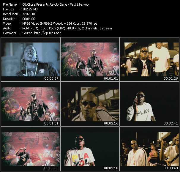 Clipse Presents Re-Up Gang video ”Fast Life” from dvd ”Screenplay VJ-Pro Urban Vision October 2008”
