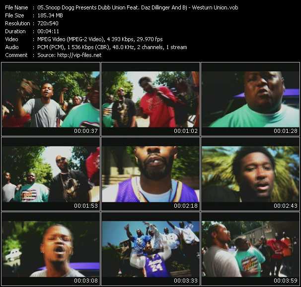 Snoop Dogg Presents Dubb Union Feat. Daz Dillinger And Bj video ”Westurn Union” from dvd ”Screenplay VJ-Pro Urban Vision November 2008”