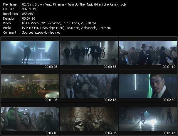 Chris Brown Feat. Rihanna video ”Turn Up The Music (Miami Life Remix)” from dvd ”DTVideos Club Remixes Vol.59”