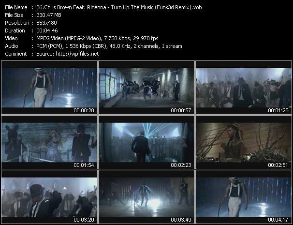 Chris Brown Feat. Rihanna video ”Turn Up The Music (Funk3d Remix)” from dvd ”DTVideos Club Remixes Vol.60”