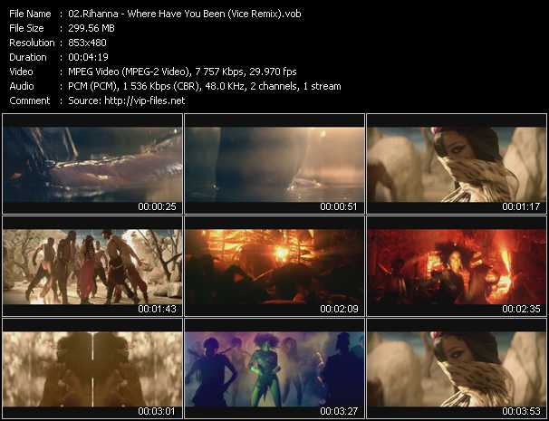 Rihanna video ”Where Have You Been (Vice Remix)” from dvd ”DTVideos Club Remixes Vol.63”