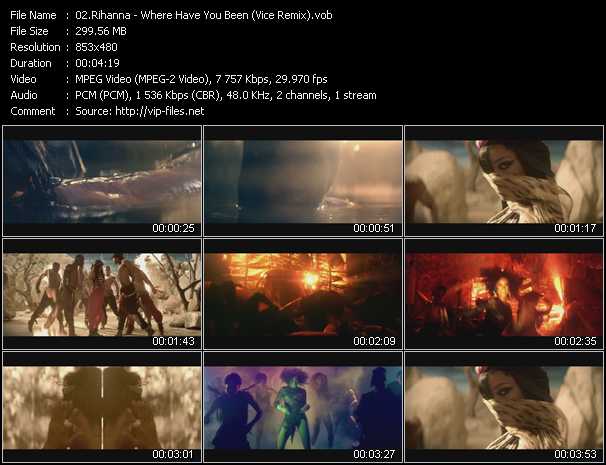 Rihanna video ”Where Have You Been (Vice Remix)” from dvd ”DTVideos Club Remixes Vol.63”