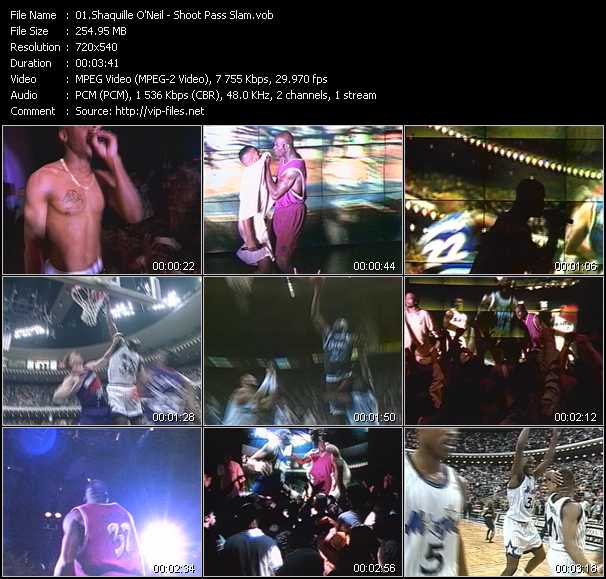 Shaquille O'Neal video ”Shoot Pass Slam” from dvd ”ETV ET-VideoLink Nite Life 206 July 1994”