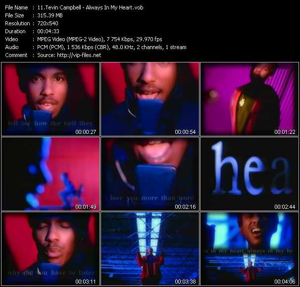 Tevin Campbell video ”Always In My Heart” from dvd ”ETV ET-VideoLink Nite Life 207 August 1994”