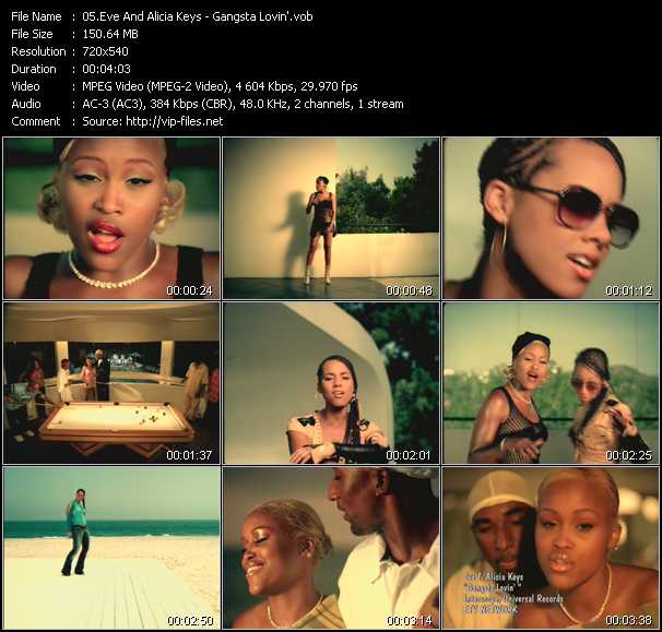 Eve Feat. Alicia Keys video ”Gangsta Lovin'” from dvd ”ETV Network Vital Dance 9060 September 2002”