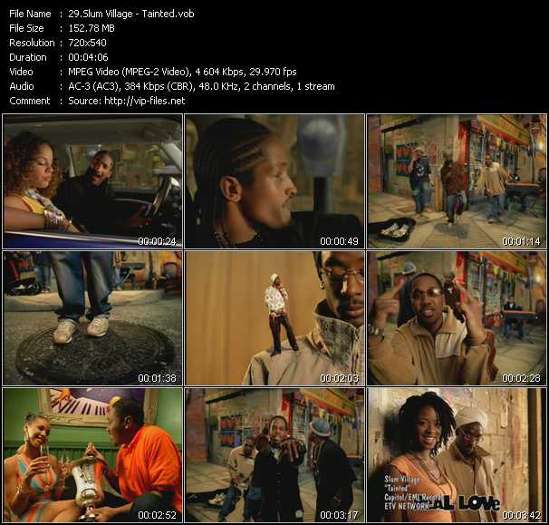 Slum Village video ”Tainted” from dvd ”ETV Network Vital Dance 9060 September 2002”