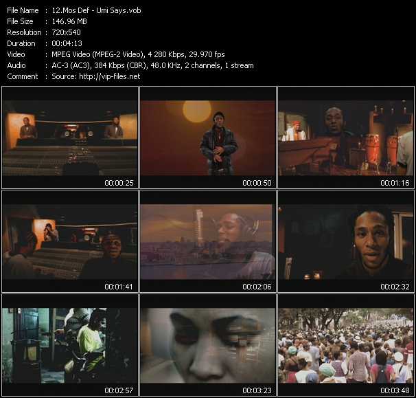 Mos Def video ”Umi Says” from dvd ”ETV Network Vital Hitz 2030 March 2000”