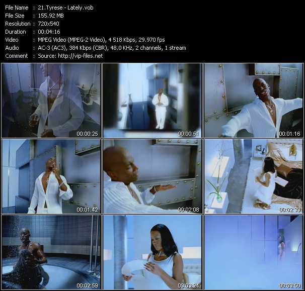 Tyrese video ”Lately” from dvd ”ETV Network Vital Hitz 2021 June 1999”