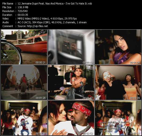 Jermaine Dupri Feat. Nas And Monica video ”I've Got To Hate It” from dvd ”ETV Network Vital Hitz 2034 July 2000”