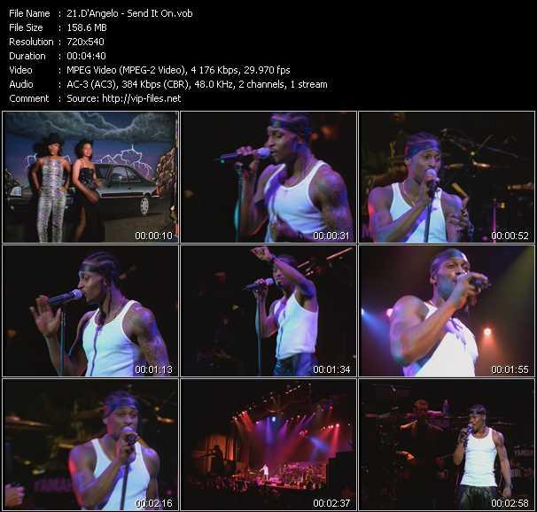 D'Angelo video ”Send It On” from dvd ”ETV Network Vital Hitz 2034 July 2000”