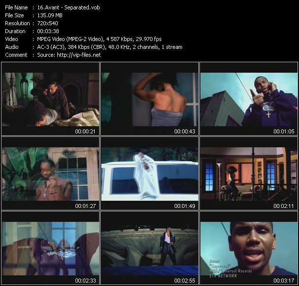 Avant video ”Separated” from dvd ”ETV Network Vital Hitz 2035 August 2000”