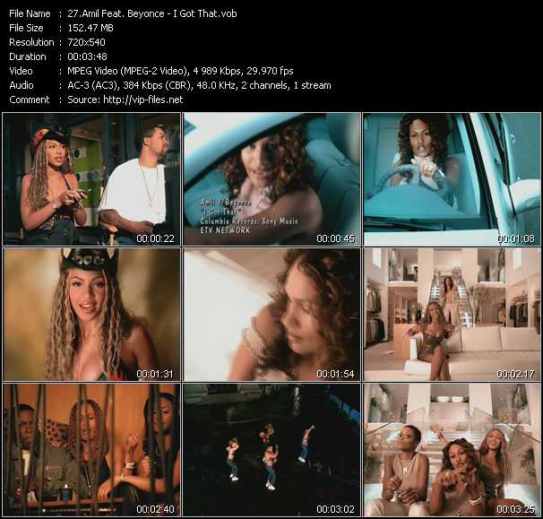 Amil Feat. Beyonce video ”I Got That” from dvd ”ETV Network Vital Hitz 2035 August 2000”