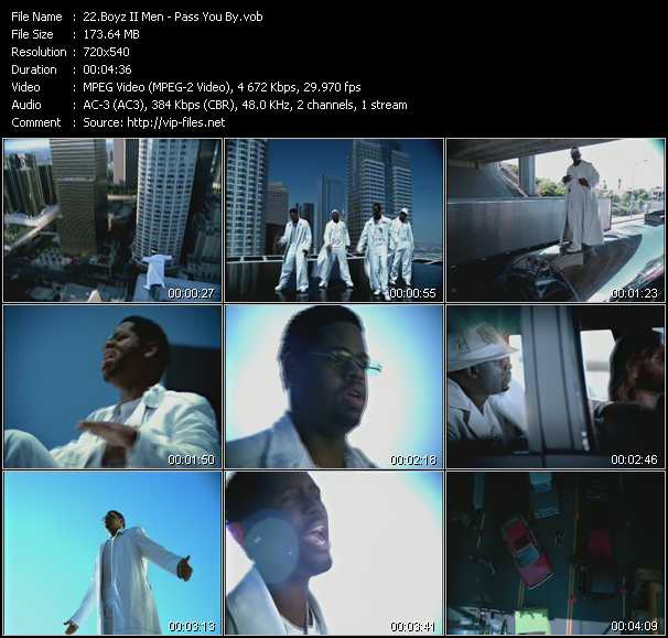 Boyz II Men video ”Pass You By” from dvd ”ETV Network Vital Hitz 2036 September 2000”