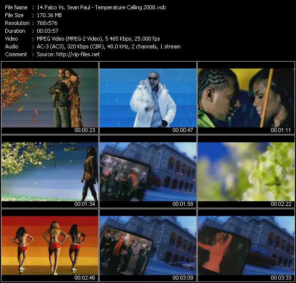 Falco Vs. Sean Paul video ”Temperature Calling 2008 (Dj Schmolli Mashup Mix)” from dvd ”GH Video Remixes Vol.6”