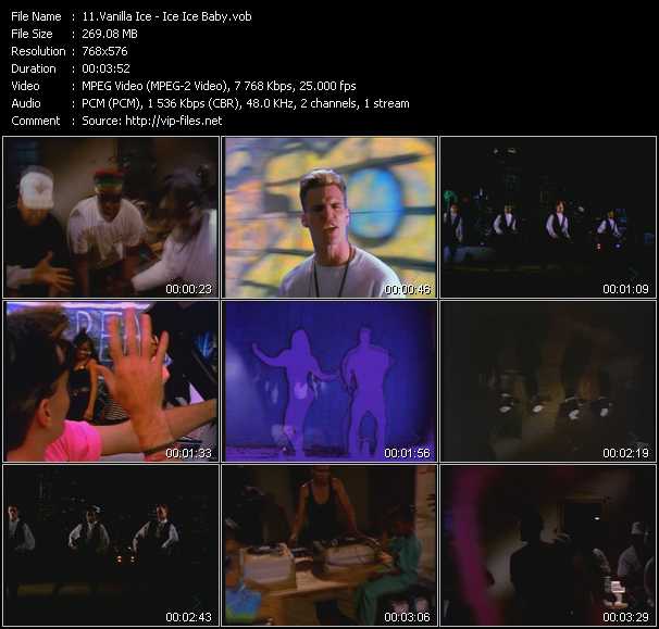 Vanilla Ice video ”Ice Ice Baby” from dvd ”MixMash 90s Classics Pop Vol.1”