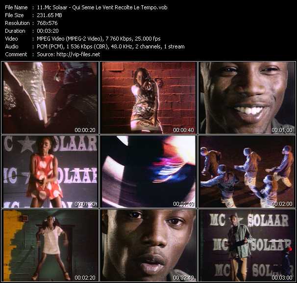 Mc Solaar video ”Qui Seme Le Vent Recolte Le Tempo” from dvd ”MixMash Francais Classics Vol.2”