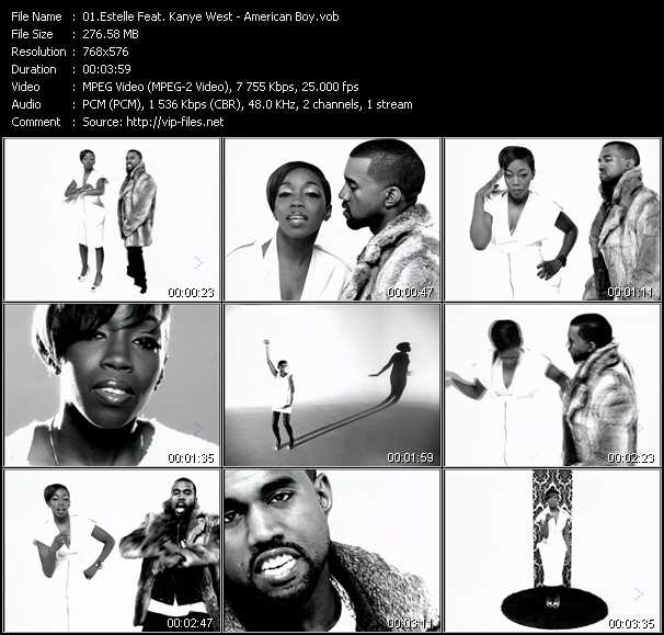 Estelle Feat. Kanye West video ”American Boy” from dvd ”MixMash Pop April 2008”