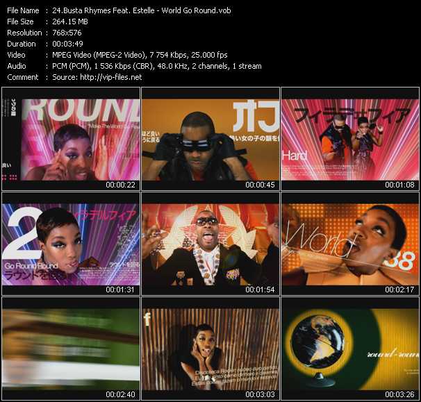 Busta Rhymes Feat. Estelle video ”World Go Round” from dvd ”MixMash Pop August 2009”