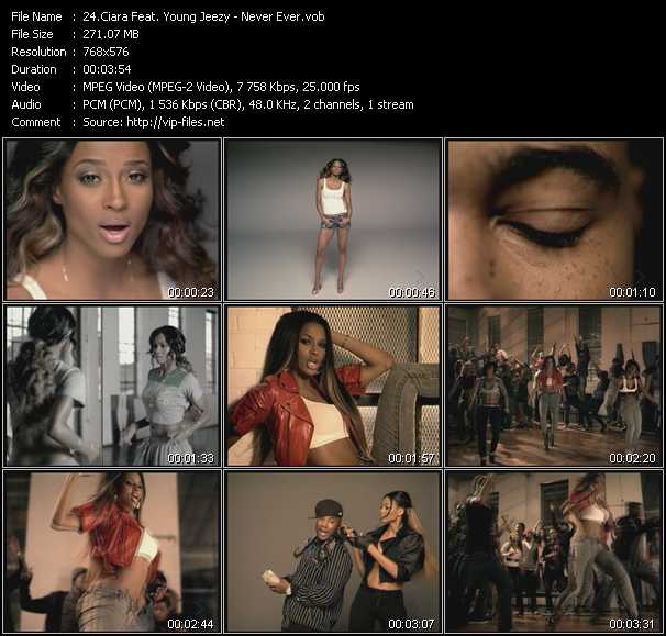 Ciara Feat. Young Jeezy video ”Never Ever” from dvd ”MixMash Pop September 2009”