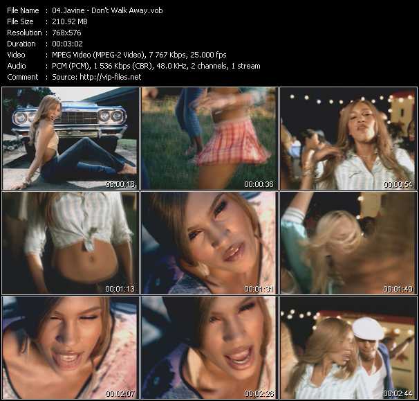 Javine video ”Don't Walk Away” from dvd ”MixMash Urban September 2004”