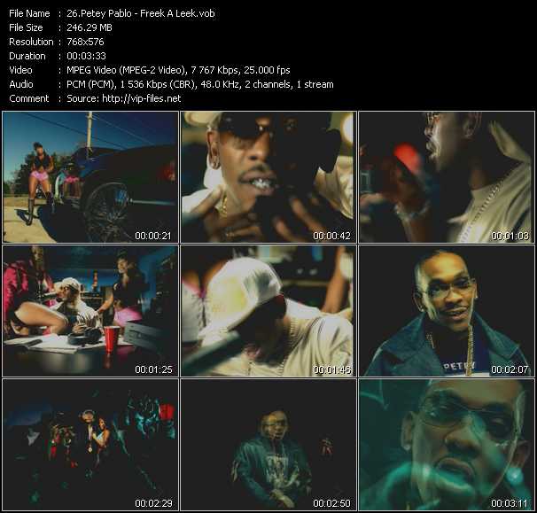 Petey Pablo video ”Freek A Leek” from dvd ”MixMash Urban September 2004”