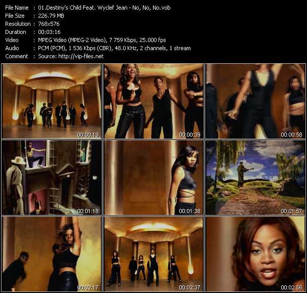 Destiny's Child Feat. Wyclef Jean video ”No, No, No” from dvd ”MixMash Urban Classics Vol.11”