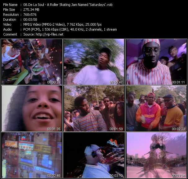 De La Soul video ”A Roller Skating Jam Named 'Saturdays'” from dvd ”MixMash Urban Classics Vol.11”