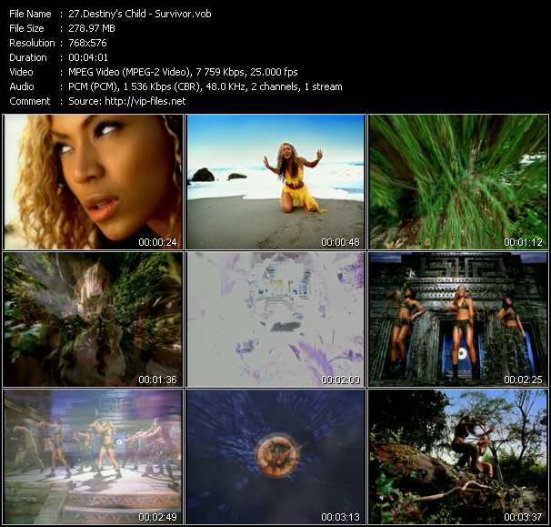 Destiny's Child video ”Survivor” from dvd ”MixMash Urban Classics Vol.12”