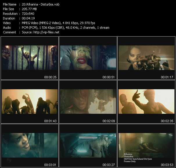 Rihanna video ”Disturbia” from dvd ”Hot Video Classics Best Of 2008 Vol.1”