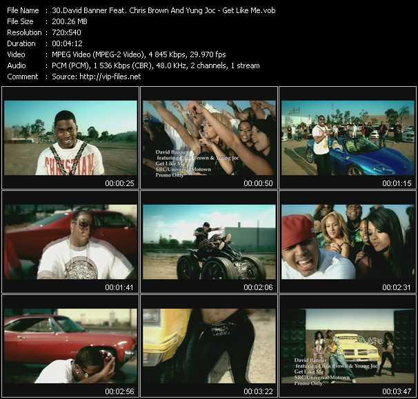 David Banner Feat. Chris Brown And Yung Joc video ”Get Like Me” from dvd ”Hot Video Classics Best Of 2008 Vol.1”