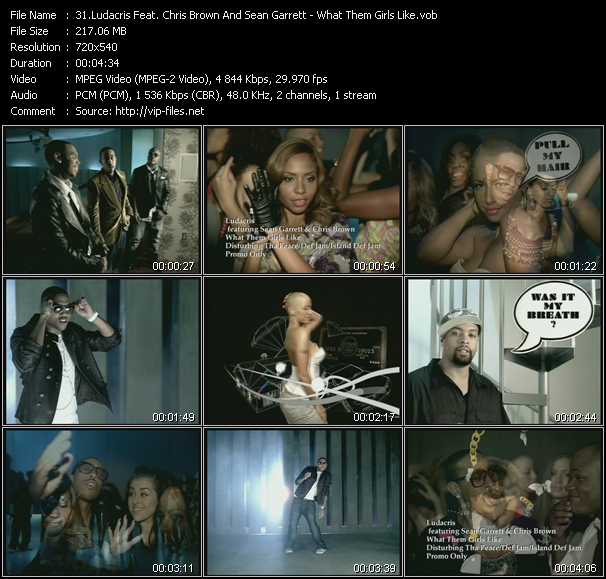 Ludacris Feat. Chris Brown And Sean Garrett video ”What Them Girls Like” from dvd ”Hot Video Classics Best Of 2008 Vol.1”