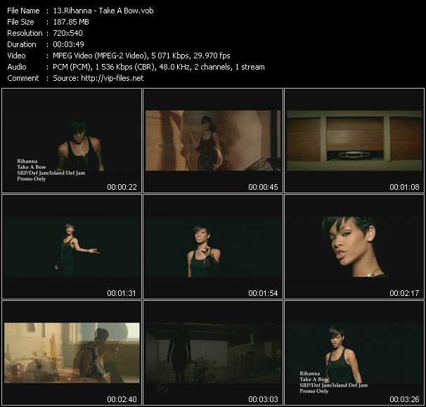 Rihanna video ”Take A Bow” from dvd ”Hot Video Classics Best Of 2008 Vol.2”