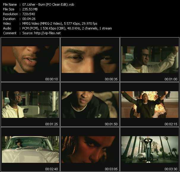 Usher video ”Burn (PO Clean Edit)” from dvd ”Canada Hot Video June 2004”