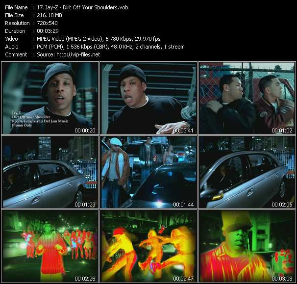 Jay-Z video ”Dirt Off Your Shoulders” from dvd ”Canada Hot Video June 2004”