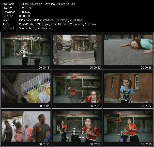 Lady Sovereign video ”Love Me Or Hate Me” from dvd ”UK Chart Video January 2007”