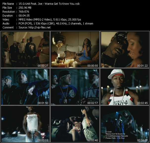 G-Unit Feat. Joe video ”Wanna Get To Know You” from dvd ”UK Chart Video April 2004”