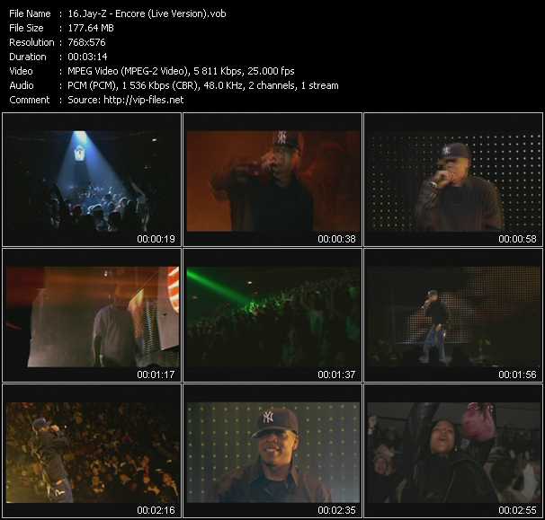 Jay-Z video ”Encore (Live Version)” from dvd ”UK Chart Video April 2004”