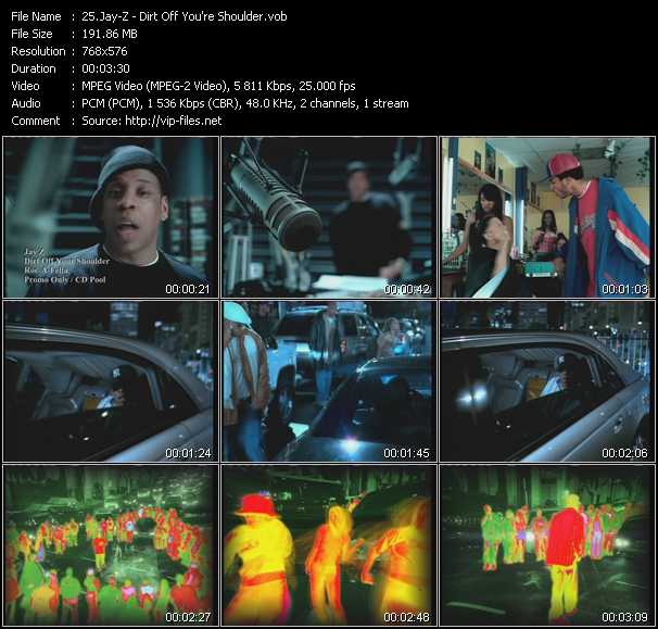 Jay-Z video ”Dirt Off You're Shoulder” from dvd ”UK Chart Video May 2004”