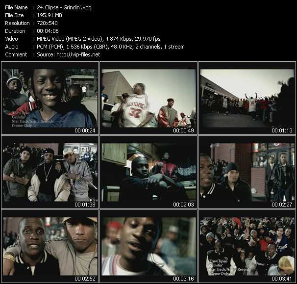 Clipse video ”Grindin'” from dvd ”Hot Video August 2002”