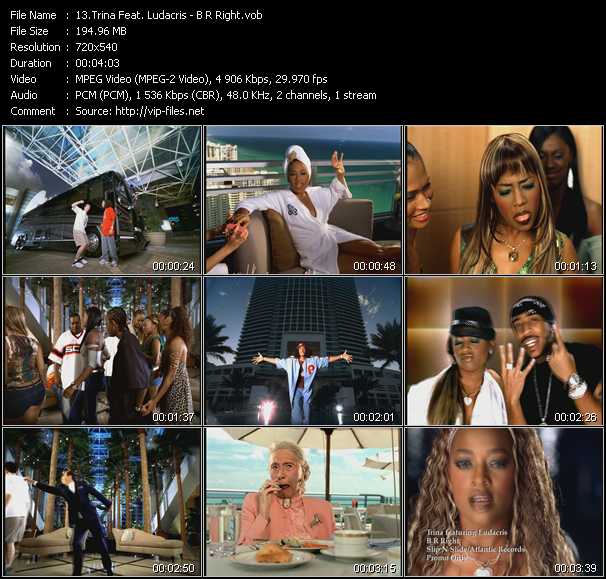 Trina Feat. Ludacris video ”B R Right” from dvd ”Urban Video May 2003”