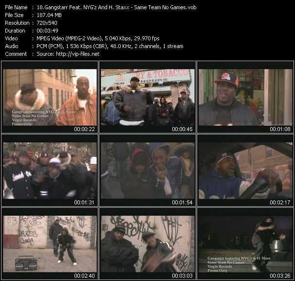 Gang Starr Feat. NYG'z And H. Staxx video ”Same Team No Games” from dvd ”Urban Video June 2004”