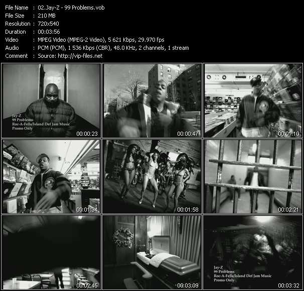 Jay-Z video ”99 Problems” from dvd ”Urban Video July 2004”