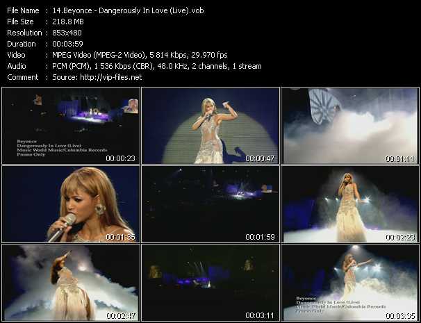 Beyonce video ”Dangerously In Love (Live)” from dvd ”Urban Video July 2004”