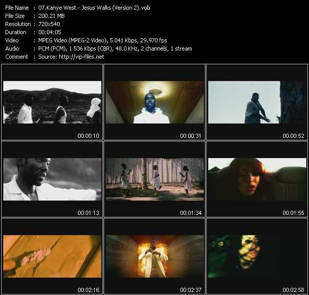 Kanye West video ”Jesus Walks (Version 2)” from dvd ”Urban Video August 2004”