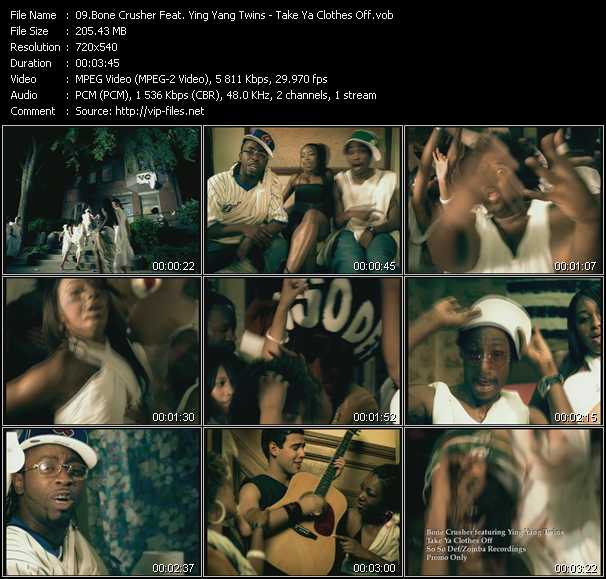 Bone Crusher Feat. Ying Yang Twins video ”Take Ya Clothes Off” from dvd ”Urban Video August 2004”