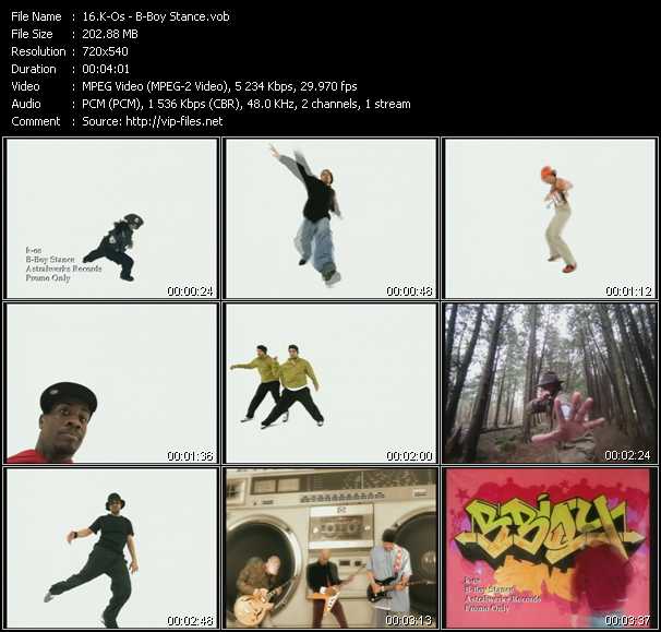 K-Os video ”B-Boy Stance” from dvd ”Urban Video August 2004”