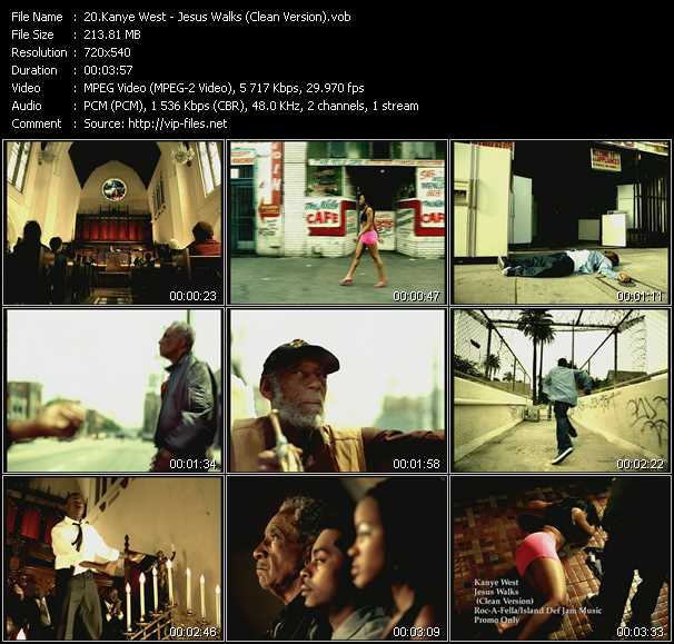 Kanye West video ”Jesus Walks (Clean Version)” from dvd ”Urban Video August 2004”