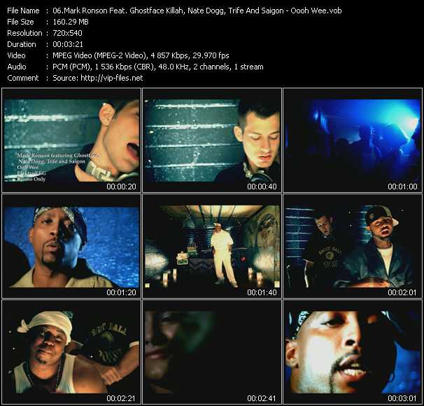 Mark Ronson Feat. Ghostface Killah, Nate Dogg, Trife And Saigon video ”Oooh Wee” from dvd ”Urban Video October 2003”