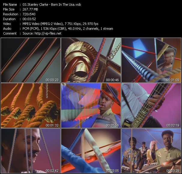 Stanley Clarke video ”Born In The U.S.A.” from dvd ”Rock America Dance July 1985”